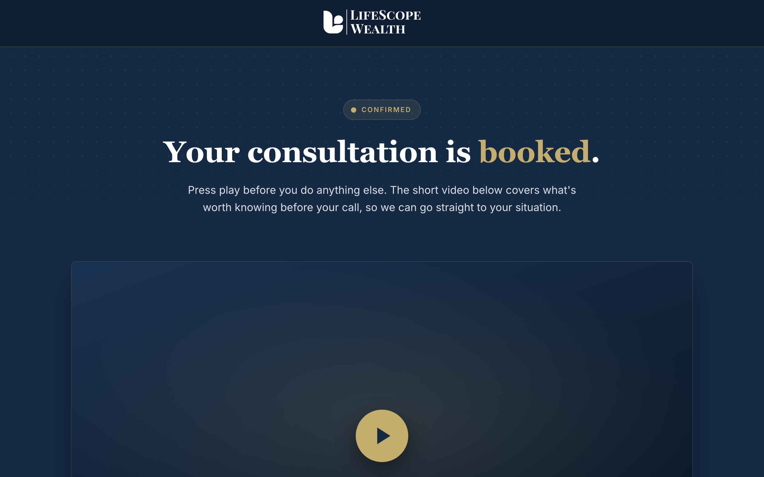 Confirmation page preview